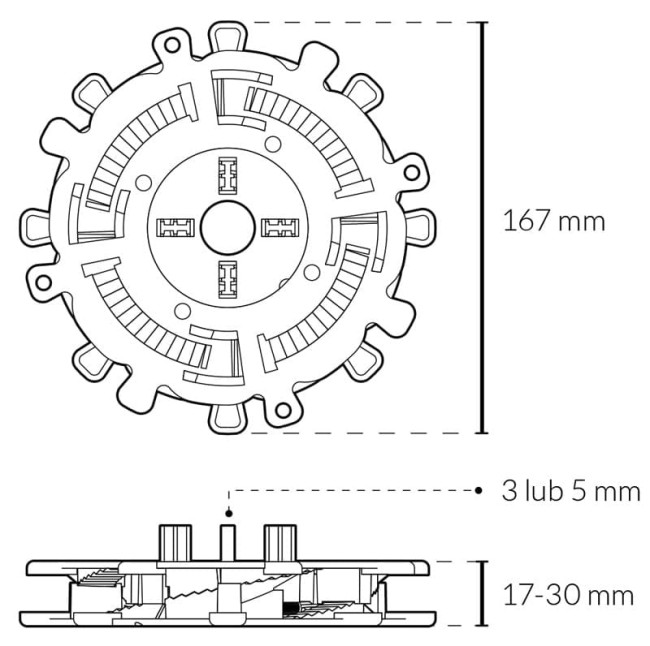 Przejdź do produktu Wspornik tarasowy regulowany Spiral 10-17 mm