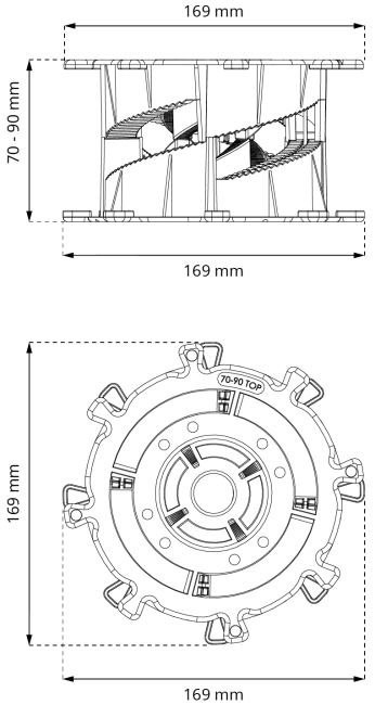 Przejdź do produktu Wspornik tarasowy regulowany Spiral 70-90 mm