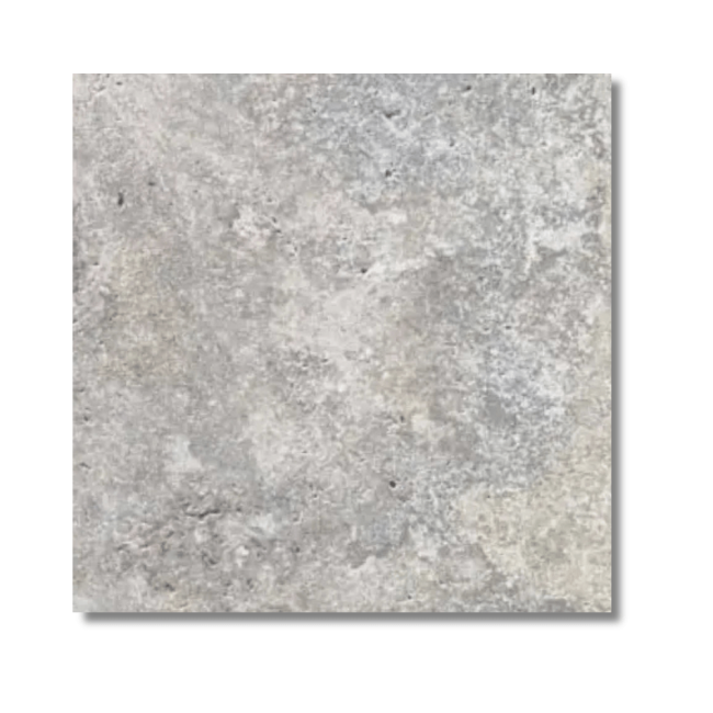 Przejdź do produktu Trawertyn Silver Greige Niewypełniony Szlif Bębnowany 20,3x20,3x1,2 cm