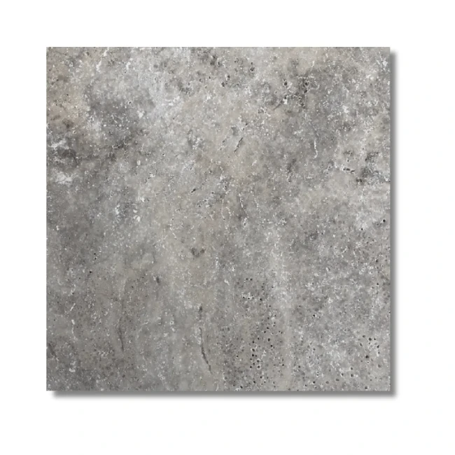 Przejdź do produktu Trawertyn Silver Premium Bębnowany Szlif 40,6x40,6x1,2 cm