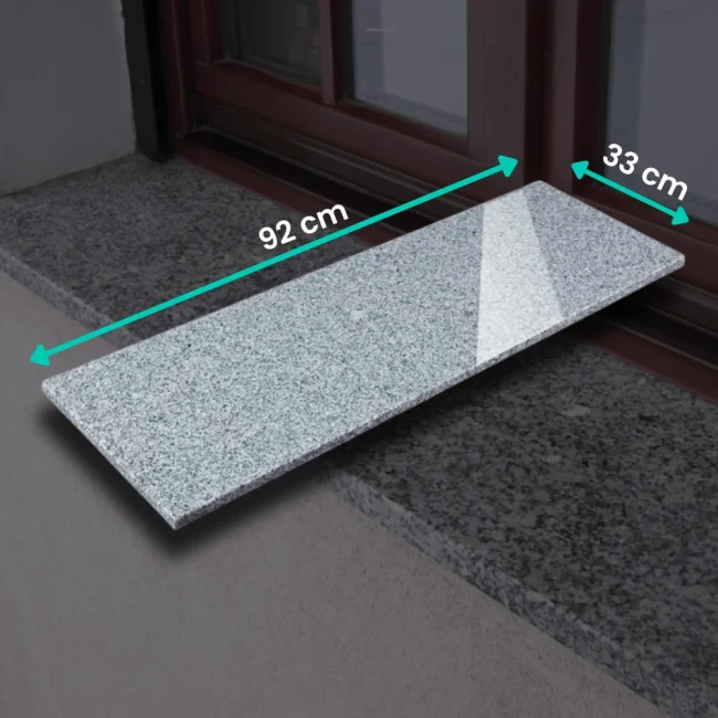 Przejdź do produktu Parapet granitowy szary polerowany G603 New 92x33x2 cm