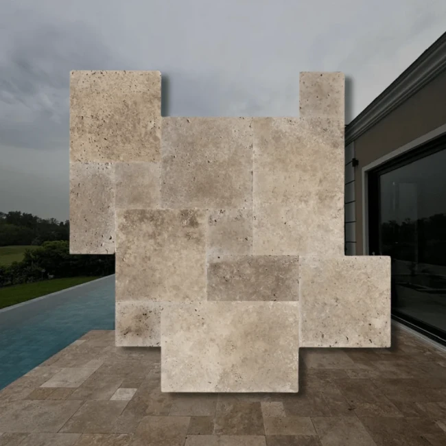 Przejdź do produktu Trawertyn Noce French Pattern 12mm 1kpl= 0,742m2 | Komplet Rzymski