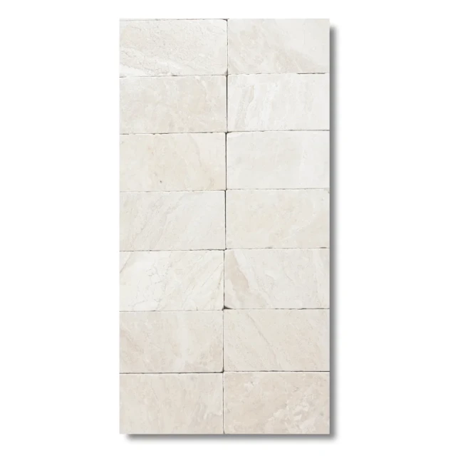 Przejdź do produktu Płytka marmurowa Queen Beige | Coffee White Brick bębnowana 7,5x15x1 cm