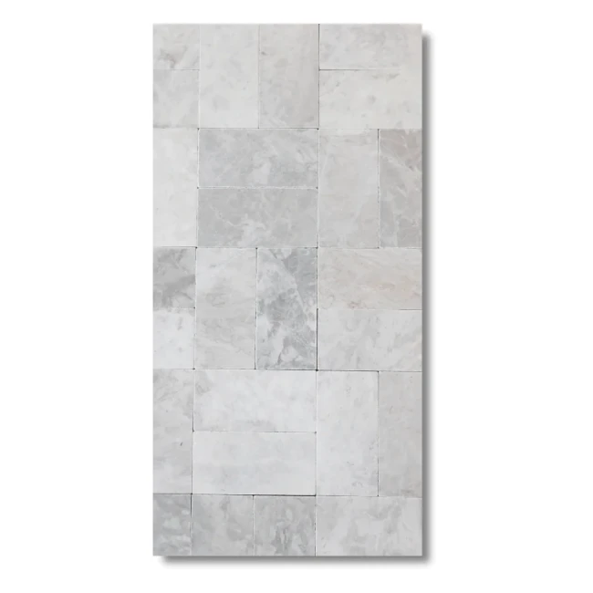 Przejdź do produktu Płytka marmurowa Bębnowana Royal White 7,5x15x1 cm