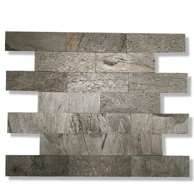 Przejdź do produktu Kamień ścienny/elewacyjny-dekoracyjny kwarcytowy Silver Shine Brick 10x30