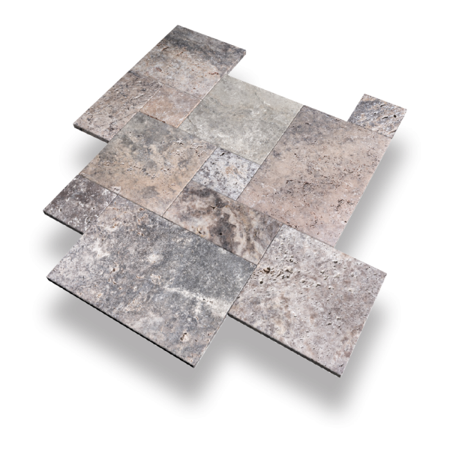 Przejdź do produktu Płytka Trawertyn 12mm Ash Antyczny Roman Opus 1kpl= 0,742m2