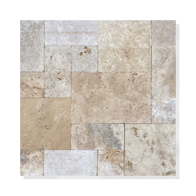 Przejdź do produktu Trawertyn beżowy 3cm Blend mix antykowany 40,6x61x3 taras ogród basen