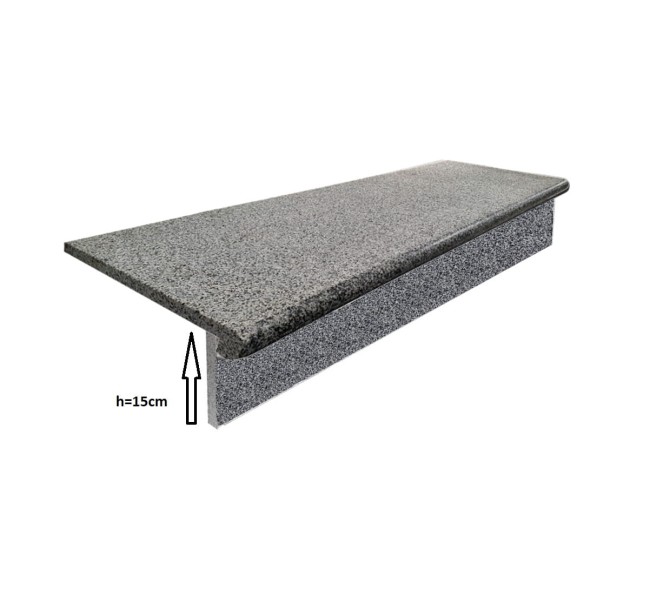 Przejdź do produktu Zestaw Stopnica - Stopień + Podstopień Granitowy Dark Grey G654 NEW Bullnose 100x35x2 / 100x15x2