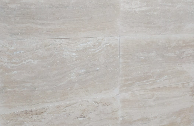 Przejdź do produktu Trawertyn 12mm Bianco Classic Vein Cut Filled&Honed 61x30,5x1,2 cm
