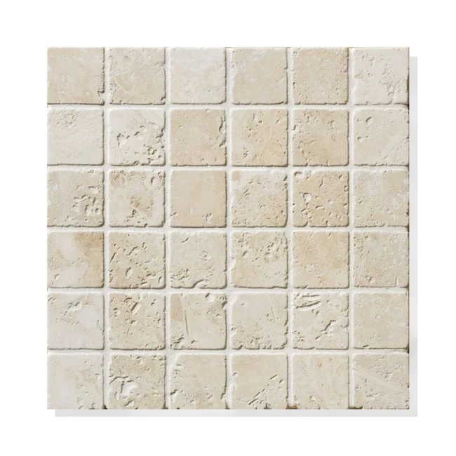 Przejdź do produktu Kamień ścienny/elewacyjny Trawertyn Classic Mix Mozaika 4,8x4,8 cm